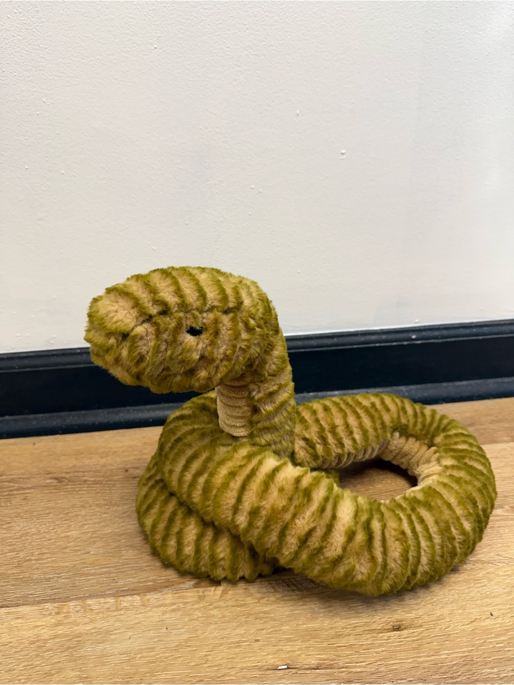 Jellycat Slither Snake Retired Plush Olive Green Tan Textured Coiled Stuffed Toy